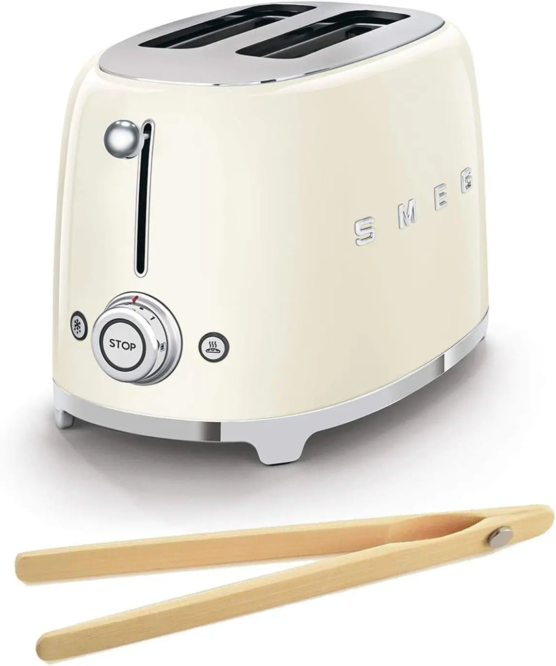 SMEG TSF01CRUS 50's Retro Style Toaster with Bamboo Tongs