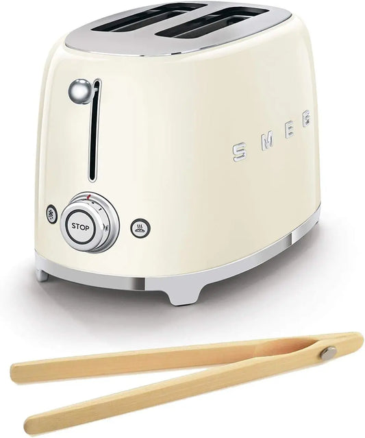 SMEG TSF01CRUS 50's Retro Style Toaster with Bamboo Tongs